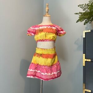 Scoop Kids Colorful cropped top and matching skirt